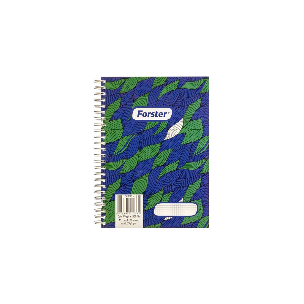 Caiet cu spirala Forster A5 100 file, matematica