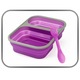 Caserola pliabila silicon Clip&Close cu lingura furculita, Style4Cosy, lungime 21,5 cm, Purple