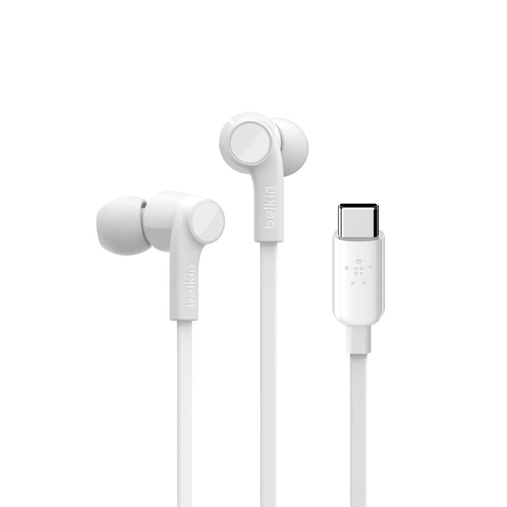 Casti stereo Belkin RockStar G3H0002, conectivitate USB-C, alb