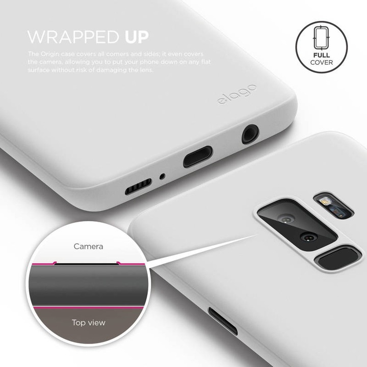 Elago Origin Case - тънък полипропиленов кейс (0.3 mm) за Samsung Galaxy S9 (бял)
