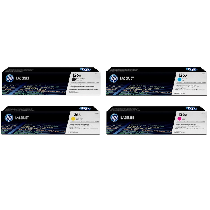 Pachet cartuse toner HP original (126A) CE310A negru CE311A cyan CE312A galben CE313A magenta 4200 pagini