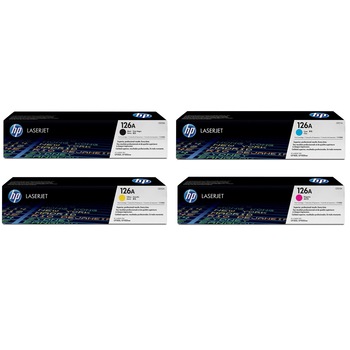Pachet cartuse toner HP original (126A) CE310A negru CE311A cyan CE312A galben CE313A magenta 4200 pagini Pachet cartuse toner HP original (126A) CE310A negru CE311A cyan CE312A galben CE313A magenta 4200 pagini