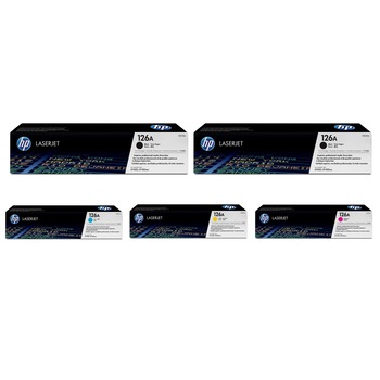 Pachet cartuse toner HP original (126A) CE310A negru x2 CE311A cyan CE312A galben CE313A magenta 5400 pagini Pachet cartuse toner HP original (126A) CE310A negru x2 CE311A cyan CE312A galben CE313A magenta 5400 pagini