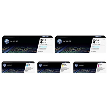 Pachet cartuse toner HP original (201A) CF400A negru x2 CF401A cyan CF402A galben CF403A magenta 7200 pagini Pachet cartuse toner HP original (201A) CF400A negru x2 CF401A cyan CF402A galben CF403A magenta 7200 pagini