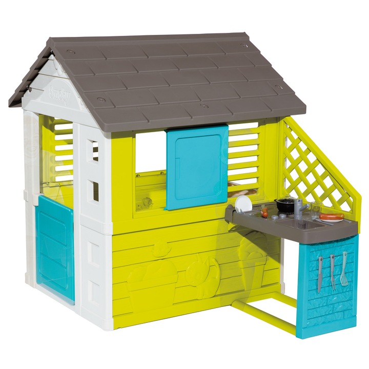 Casuta pentru copii Smoby - Pretty playhouse, cu bucatarie