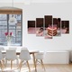 Set Tablouri Multicanvas 5 piese Colectia Ziua Indragostitilor, Dragobete, Valentine's Day, Tort pentru persoana iubita, Decoratiuni Moderne pentru Casa, 100 x 175 cm