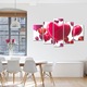 Set Tablouri Multicanvas 5 piese Colectia Ziua Indragostitilor, Dragobete, Valentine's Day, Baloane inimioare, Decoratiuni Moderne pentru Casa, 100 x 175 cm