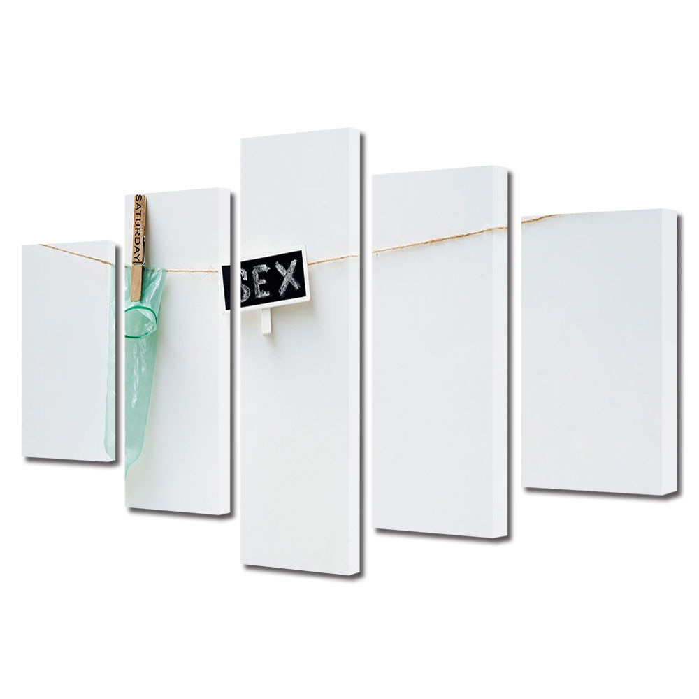 Set Tablouri Multicanvas 5 piese Colectia Ziua Indragostitilor, Dragobete, Valentine's Day, Iubire la uscat, Decoratiuni Moderne pentru Casa, 120 x 225 cm