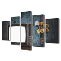 set tablouri multicanvas 5 piese colectia ziua indragostitilor dragobete valentines day tv si flori decoratiuni moderne pentru casa 80 x 150 cm imagen 22_0_
0