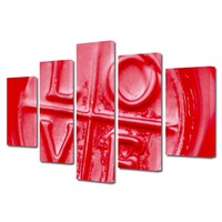 set tablouri multicanvas 5 piese colectia ziua indragostitilor dragobete valentines day lumanare cu mesaj decoratiuni moderne pentru casa 60 x 100 cm imagen 32_0_
0