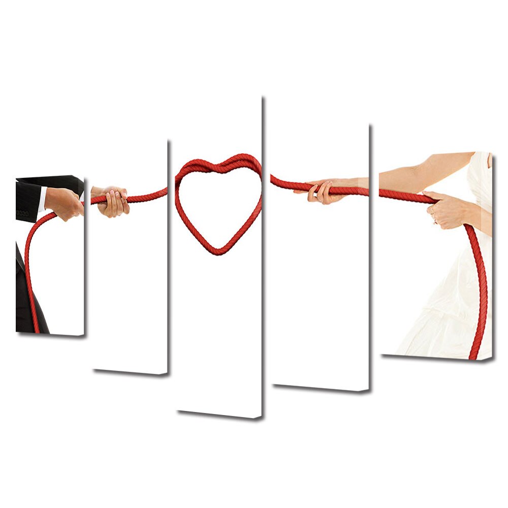 Set Tablouri Multicanvas 5 piese Colectia Ziua Indragostitilor, Dragobete, Valentine's Day, Sfoara indragostitilor, Decoratiuni Moderne pentru Casa, 120 x 225 cm