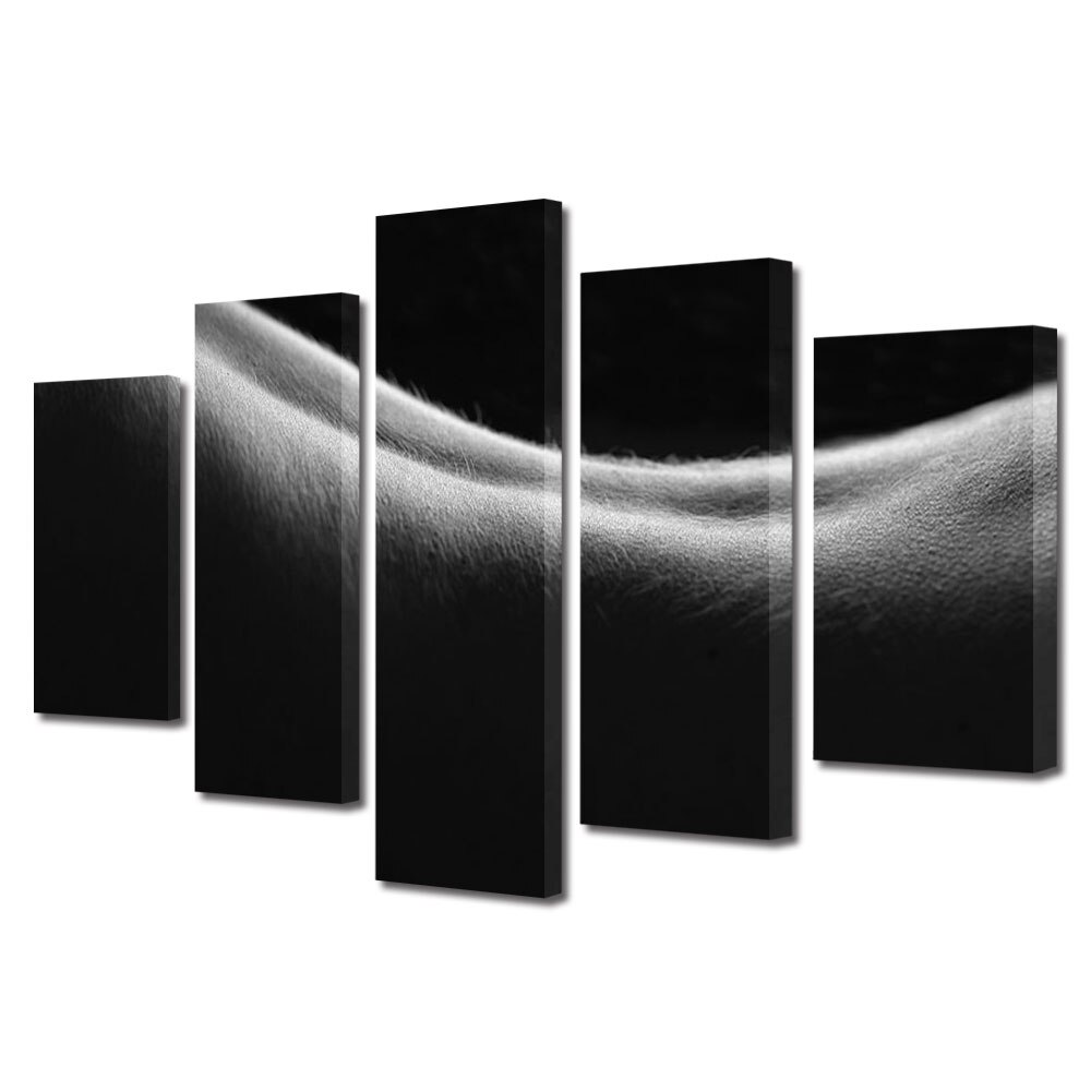 Set Tablouri Multicanvas 5 piese Colectia Ziua Indragostitilor, Dragobete, Valentine's Day, Linia spatelui, Decoratiuni Moderne pentru Casa, 120 x 225 cm