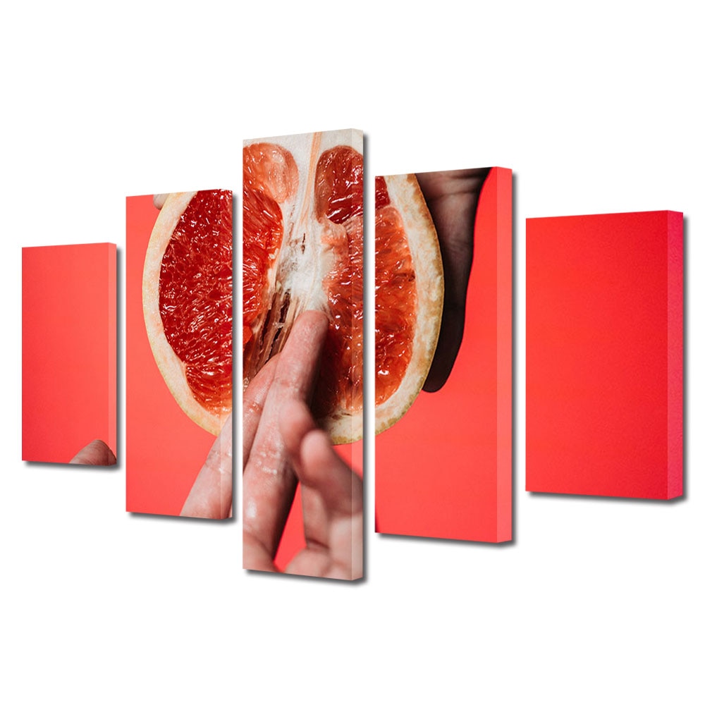 Set Tablouri Multicanvas 5 piese Colectia Ziua Indragostitilor, Dragobete, Valentine's Day, Degete si grefa, Decoratiuni Moderne pentru Casa, 120 x 225 cm