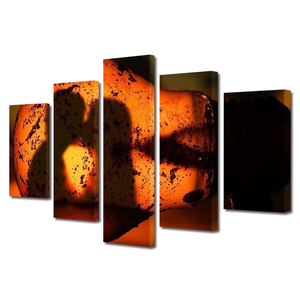 Set Tablouri Multicanvas 5 piese Colectia Ziua Indragostitilor, Dragobete, Valentine's Day, Iubire aprinsa, Decoratiuni Moderne pentru Casa, 120 x 225 cm