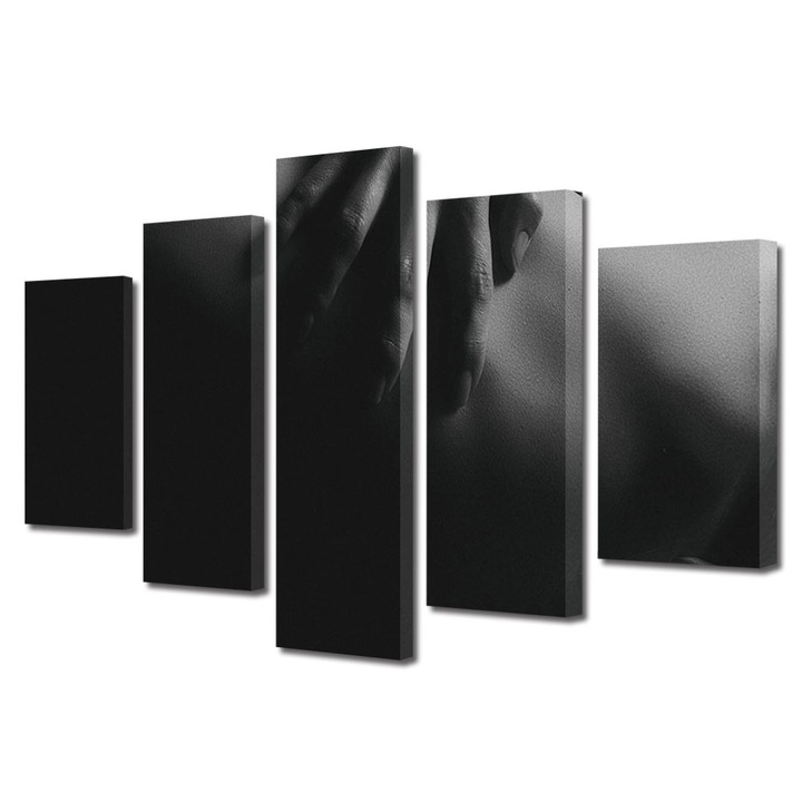 Set Tablouri Multicanvas 5 piese Colectia Ziua Indragostitilor, Dragobete, Valentine's Day, Detaliu piele, Decoratiuni Moderne pentru Casa, 100 x 175 cm