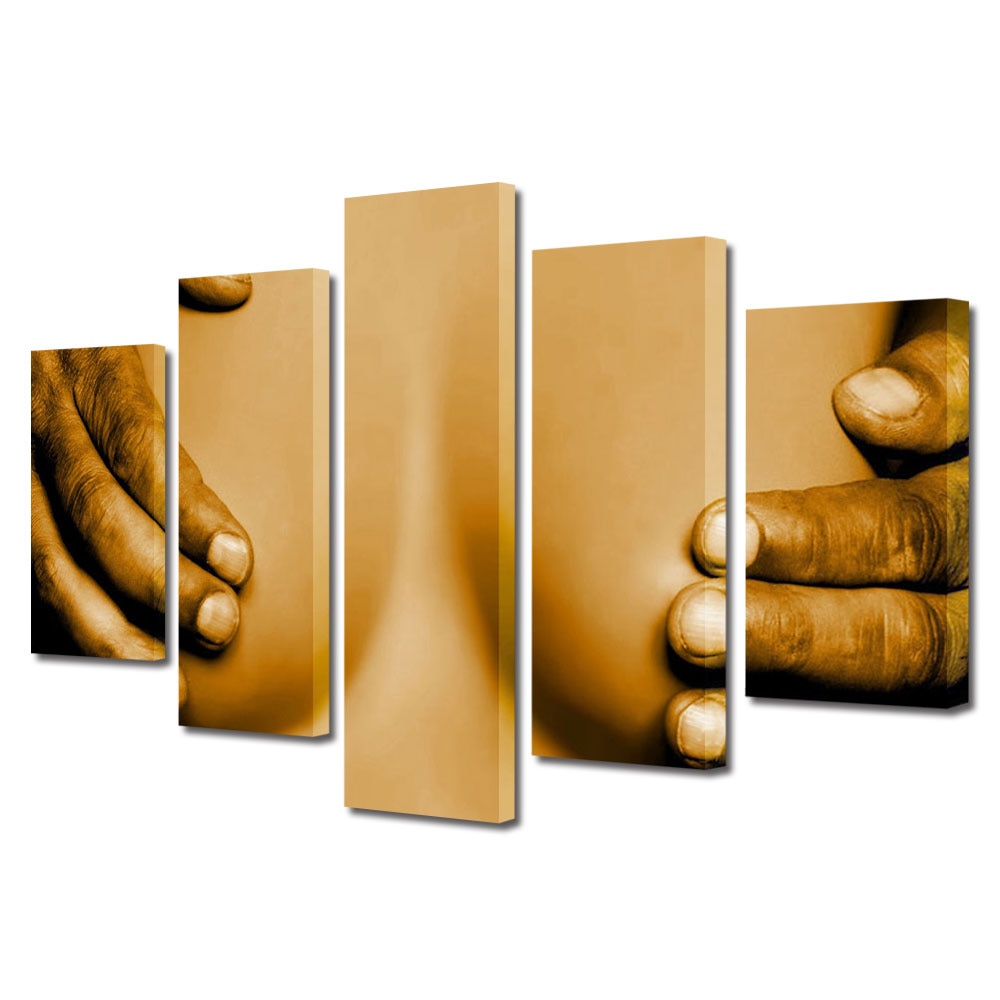 Set Tablouri Multicanvas 5 piese Colectia Ziua Indragostitilor, Dragobete, Valentine's Day, Sani acoperiti, Decoratiuni Moderne pentru Casa, 120 x 225 cm