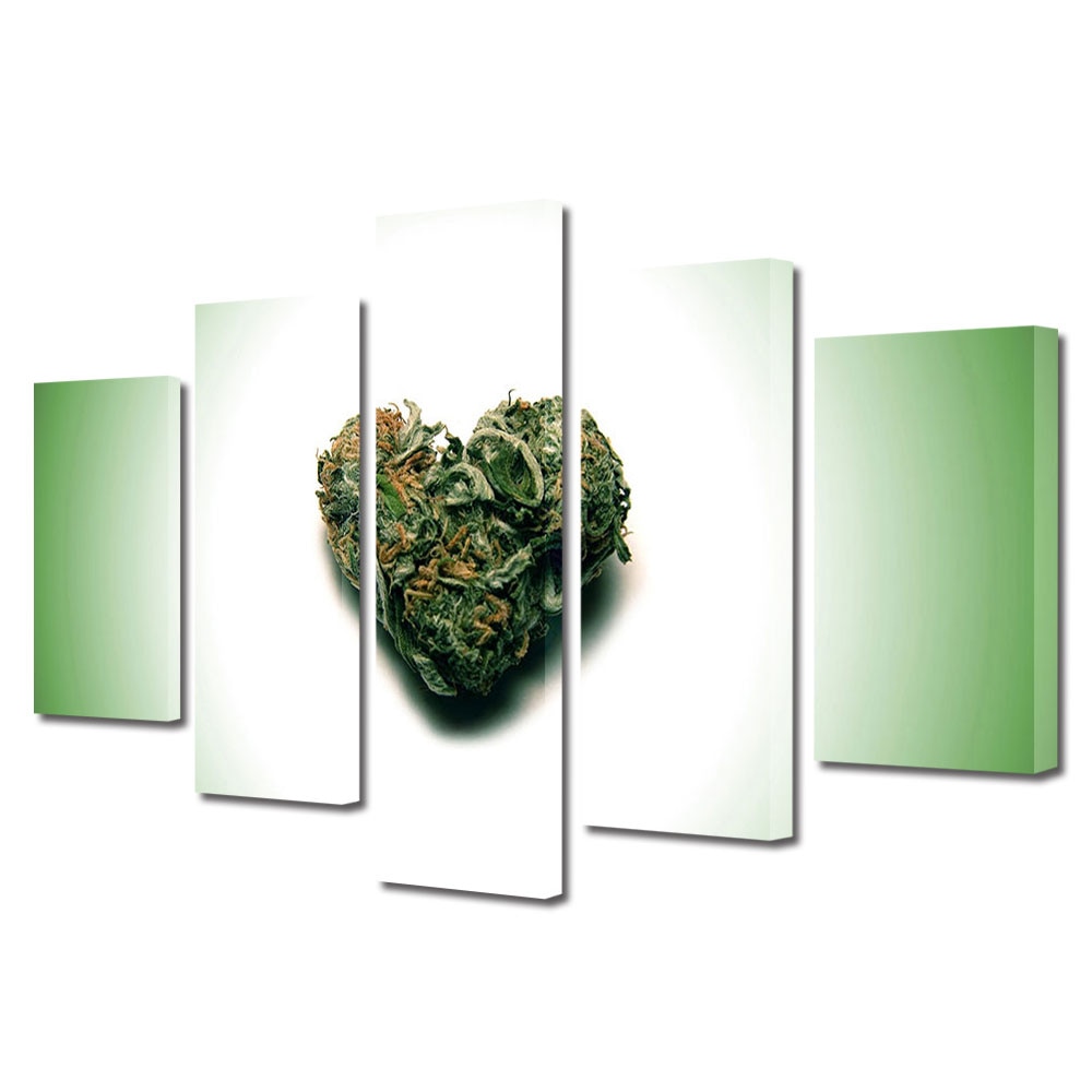 Set Tablouri Multicanvas 5 piese Colectia Ziua Indragostitilor, Dragobete, Valentine's Day, Inima de fumat, Decoratiuni Moderne pentru Casa, 120 x 225 cm