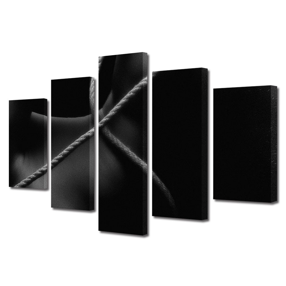 Set Tablouri Multicanvas 5 piese Colectia Ziua Indragostitilor, Dragobete, Valentine's Day, Partenera legata, Decoratiuni Moderne pentru Casa, 120 x 225 cm