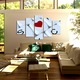 Set Tablouri Multicanvas 5 piese Colectia Ziua Indragostitilor, Dragobete, Valentine's Day, Tasta iubirii, Decoratiuni Moderne pentru Casa, 60 x 100 cm
