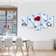Set Tablouri Multicanvas 5 piese Colectia Ziua Indragostitilor, Dragobete, Valentine's Day, Tasta iubirii, Decoratiuni Moderne pentru Casa, 60 x 100 cm
