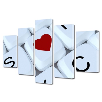 Set Tablouri Multicanvas 5 piese Colectia Ziua Indragostitilor, Dragobete, Valentine's Day, Tasta iubirii, Decoratiuni Moderne pentru Casa, 120 x 225 cm Set Tablouri Multicanvas 5 piese Colectia Ziua Indragostitilor, Dragobete, Valentine's Day, Tasta iubirii, Decoratiuni Moderne pentru Casa, 120 x 225 cm