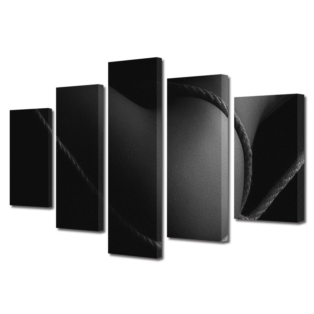 Set Tablouri Multicanvas 5 piese Colectia Ziua Indragostitilor, Dragobete, Valentine's Day, Partenera cu funie, Decoratiuni Moderne pentru Casa, 120 x 225 cm