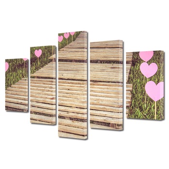 Set Tablouri Multicanvas 5 piese Colectia Ziua Indragostitilor, Dragobete, Valentine's Day, Drumul indragostitilor, Decoratiuni Moderne pentru Casa, 120 x 225 cm Set Tablouri Multicanvas 5 piese Colectia Ziua Indragostitilor, Dragobete, Valentine's Day, Drumul indragostitilor, Decoratiuni Moderne pentru Casa, 120 x 225 cm