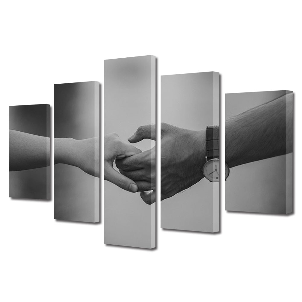 Set Tablouri Multicanvas 5 piese Colectia Ziua Indragostitilor, Dragobete, Valentine's Day, Timpul iubirii, Decoratiuni Moderne pentru Casa, 120 x 225 cm