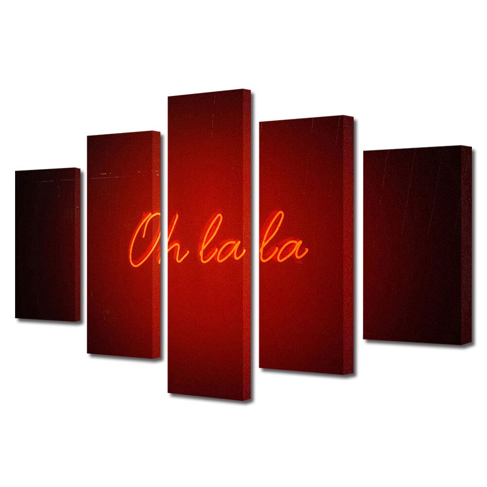 Set Tablouri Multicanvas 5 piese Colectia Ziua Indragostitilor, Dragobete, Valentine's Day, Cantec de dragoste, Decoratiuni Moderne pentru Casa, 120 x 225 cm