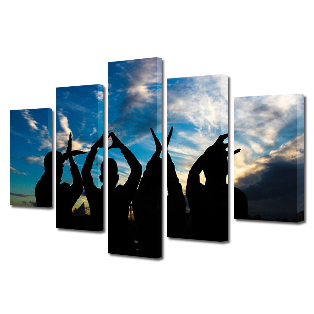 Set Tablouri Multicanvas 5 piese Colectia Ziua Indragostitilor, Dragobete, Valentine's Day, Iubirea oamenior, Decoratiuni Moderne pentru Casa, 120 x 225 cm