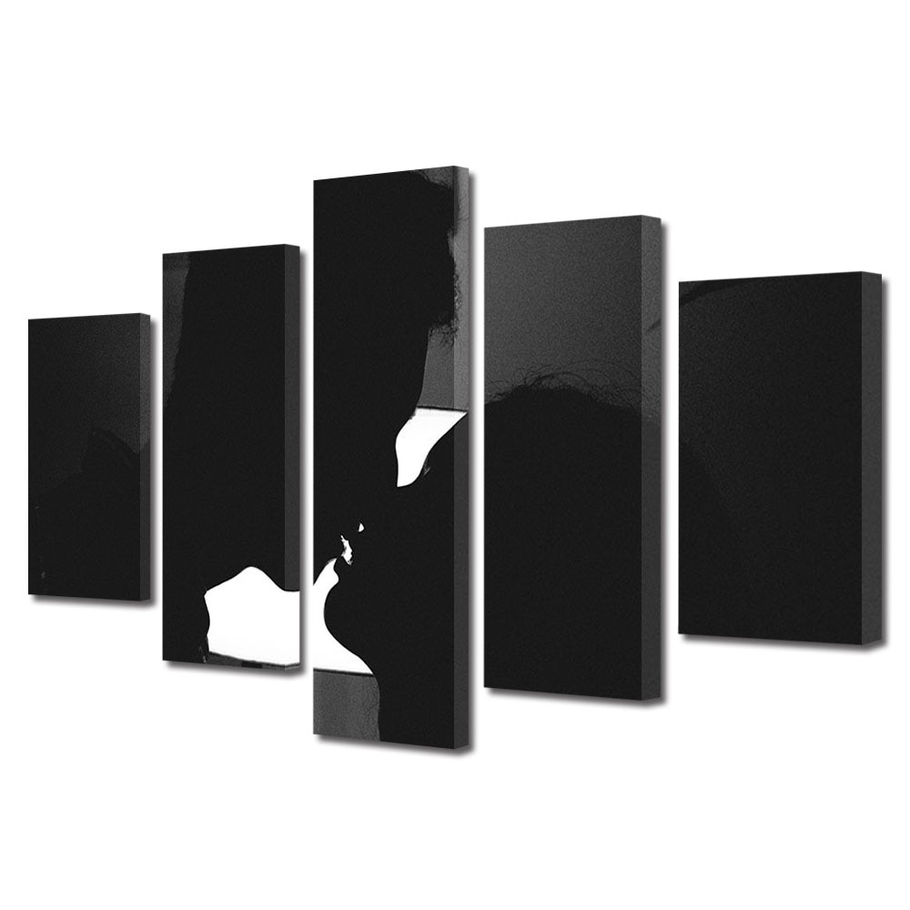 Set Tablouri Multicanvas 5 piese Colectia Ziua Indragostitilor, Dragobete, Valentine's Day, Singuri acasa, Decoratiuni Moderne pentru Casa, 120 x 225 cm
