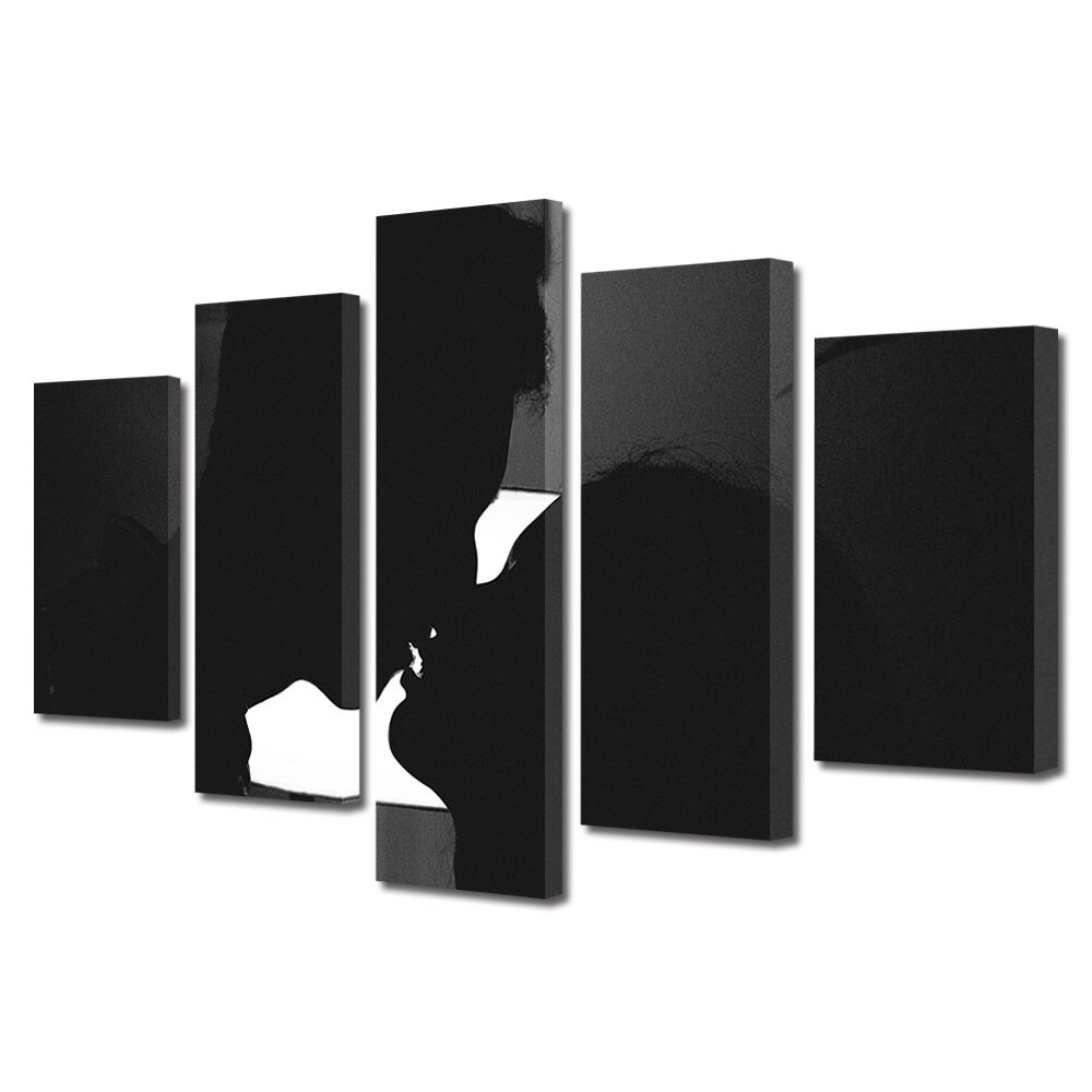 Set Tablouri Multicanvas 5 piese Colectia Ziua Indragostitilor, Dragobete, Valentine's Day, Sarutul nostru, Decoratiuni Moderne pentru Casa, 120 x 225 cm