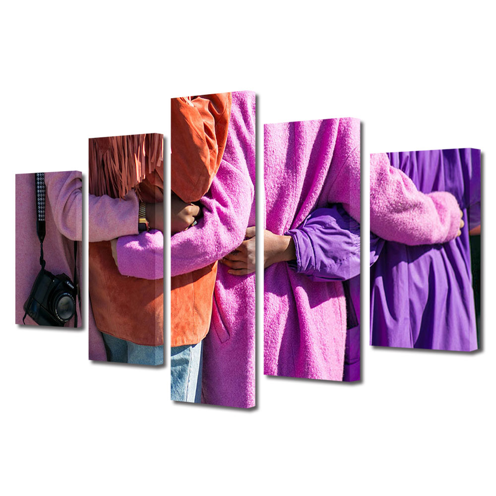 Set Tablouri Multicanvas 5 piese Colectia Ziua Indragostitilor, Dragobete, Valentine's Day, Puterea iubirii, Decoratiuni Moderne pentru Casa, 120 x 225 cm