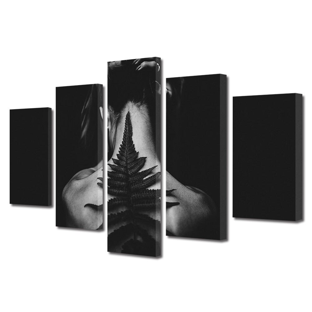 Set Tablouri Multicanvas 5 piese Colectia Ziua Indragostitilor, Dragobete, Valentine's Day, Corp atragator, Decoratiuni Moderne pentru Casa, 120 x 225 cm