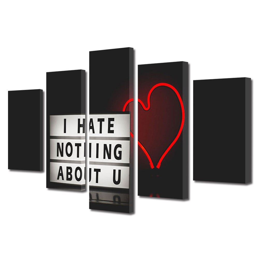 Set Tablouri Multicanvas 5 piese Colectia Ziua Indragostitilor, Dragobete, Valentine's Day, Adoratie, Decoratiuni Moderne pentru Casa, 120 x 225 cm