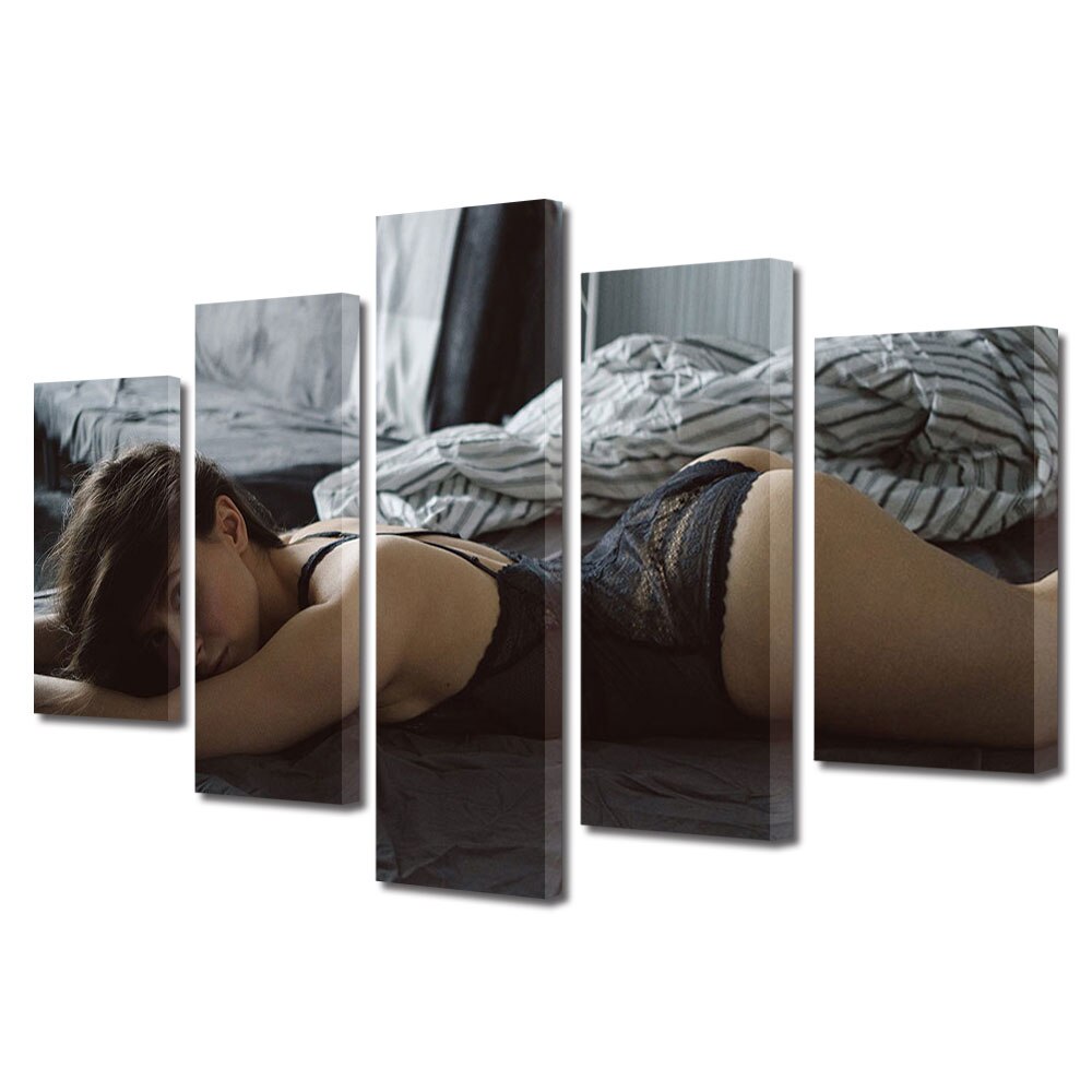 Set Tablouri Multicanvas 5 piese Colectia Ziua Indragostitilor, Dragobete, Valentine's Day, Satisfactia partenerului, Decoratiuni Moderne pentru Casa, 120 x 225 cm