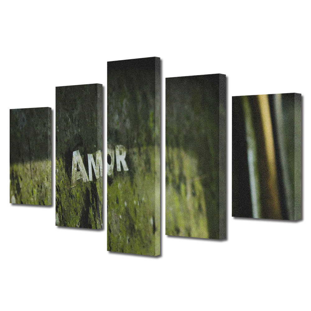 Set Tablouri Multicanvas 5 piese Colectia Ziua Indragostitilor, Dragobete, Valentine's Day, Amor in masina, Decoratiuni Moderne pentru Casa, 120 x 225 cm