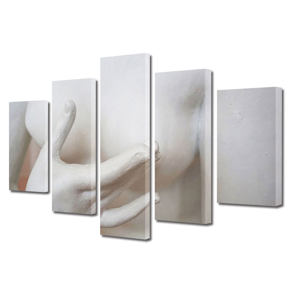 Set Tablouri Multicanvas 5 piese Colectia Ziua Indragostitilor, Dragobete, Valentine's Day, Corp alb, Decoratiuni Moderne pentru Casa, 120 x 225 cm