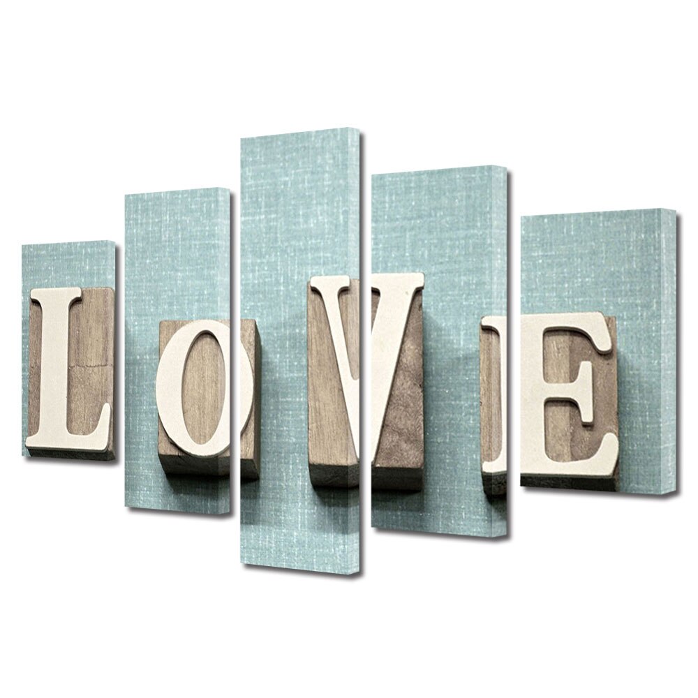 Set Tablouri Multicanvas 5 piese Colectia Ziua Indragostitilor, Dragobete, Valentine's Day, Dragoste in diferite marimi, Decoratiuni Moderne pentru Casa, 120 x 225 cm