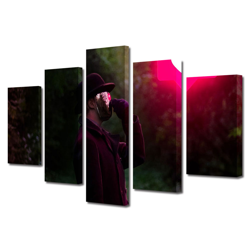 Set Tablouri Multicanvas 5 piese Colectia Ziua Indragostitilor, Dragobete, Valentine's Day, O singura iubire, Decoratiuni Moderne pentru Casa, 120 x 225 cm
