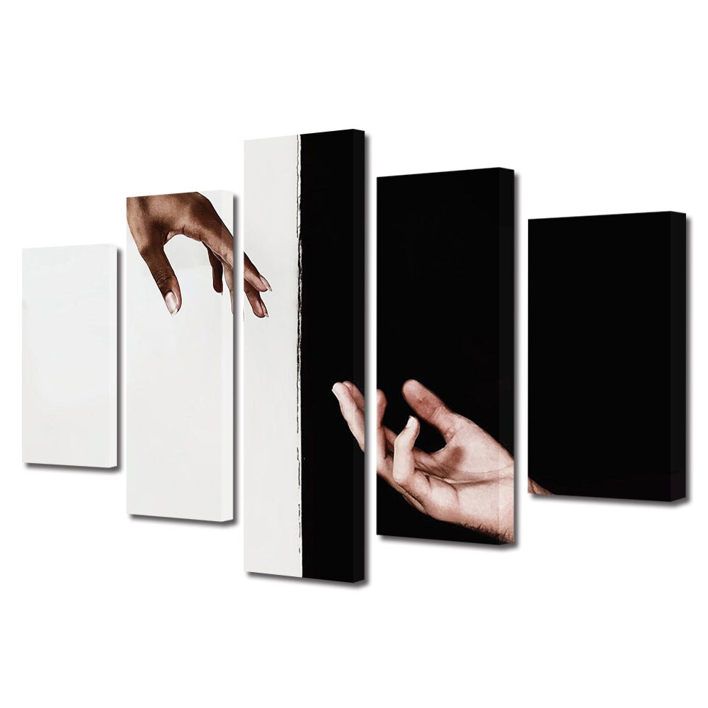 Set Tablouri Multicanvas 5 piese Colectia Ziua Indragostitilor, Dragobete, Valentine's Day, Echilibru in diferente, Decoratiuni Moderne pentru Casa, 120 x 225 cm