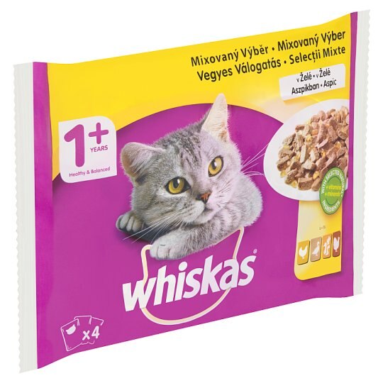 Hrana Pentru Pisici Whiskas Selectii Mixte Cu Pui/Pasare/Curcan/Rata Plic 4 X 100 g