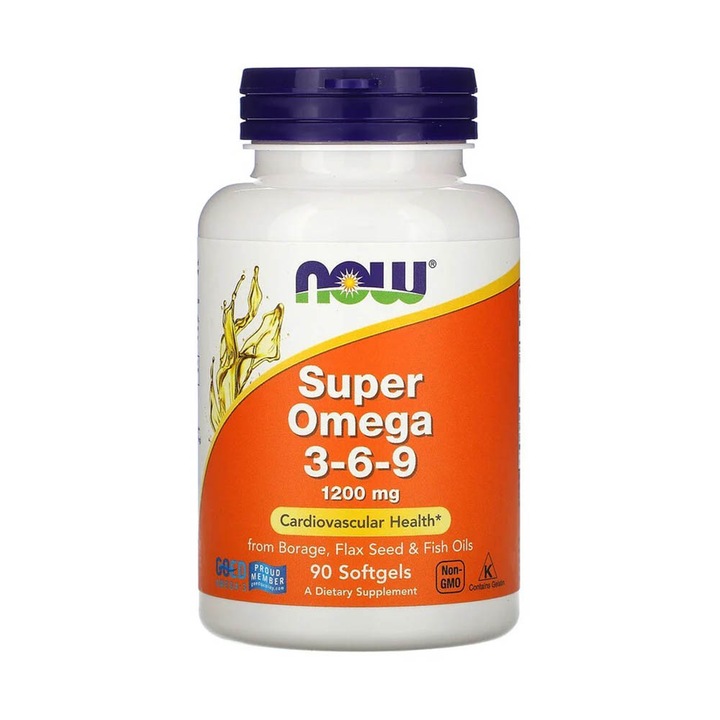 Super Omega 3-6-9, 1200 mg, Now Foods, 90 softgels