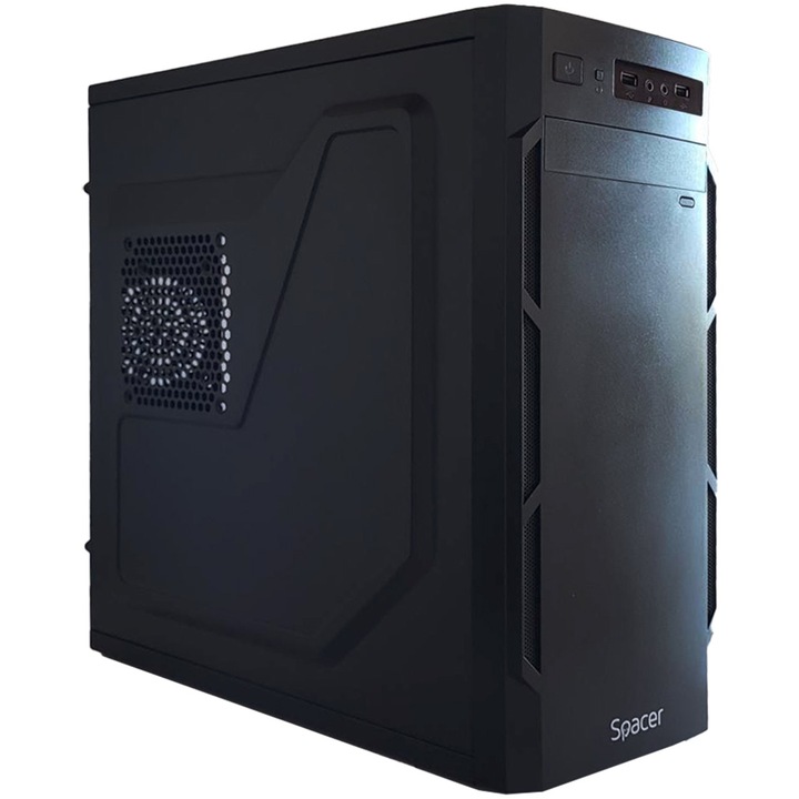 Компютърна кутия Spacer Krypton, Middle Tower, ATX, Без захранване, Black