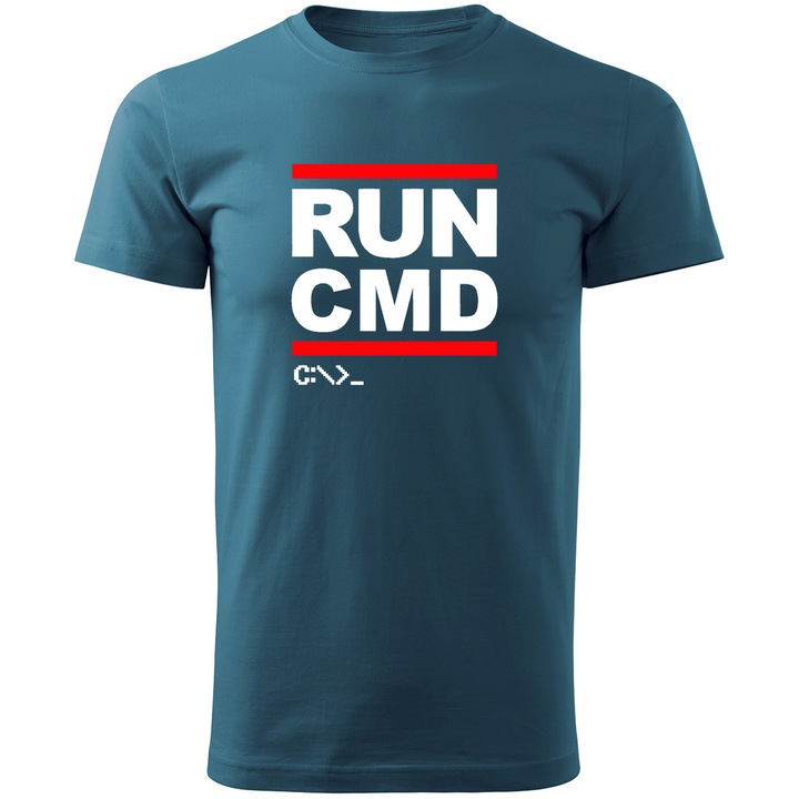Tricou personalizat barbati PROGRAMATOR IT RUN DMC albastru, marime XL