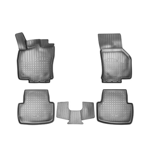 Set covorase auto cauciuc VagAuto pentru Volkswagen Passat B8 3D (2015) - 5 bucati, negru