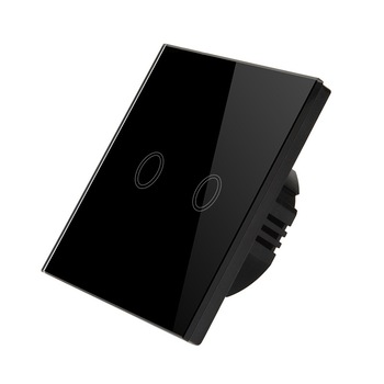 Intrerupator dublu touch screen negru Intrerupator dublu touch screen negru