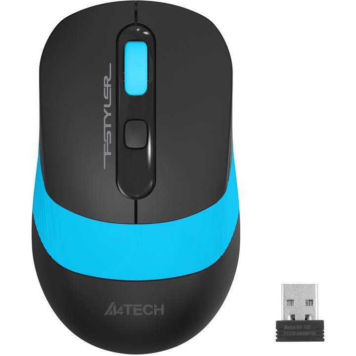 Оптична мишка A4tech FG10S Fstyler, безжична, безшумна, Син