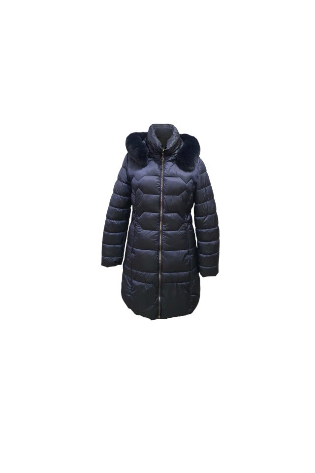 Geaca dama, Virginia Blu', cu gluga detasabila, Bleumarin
