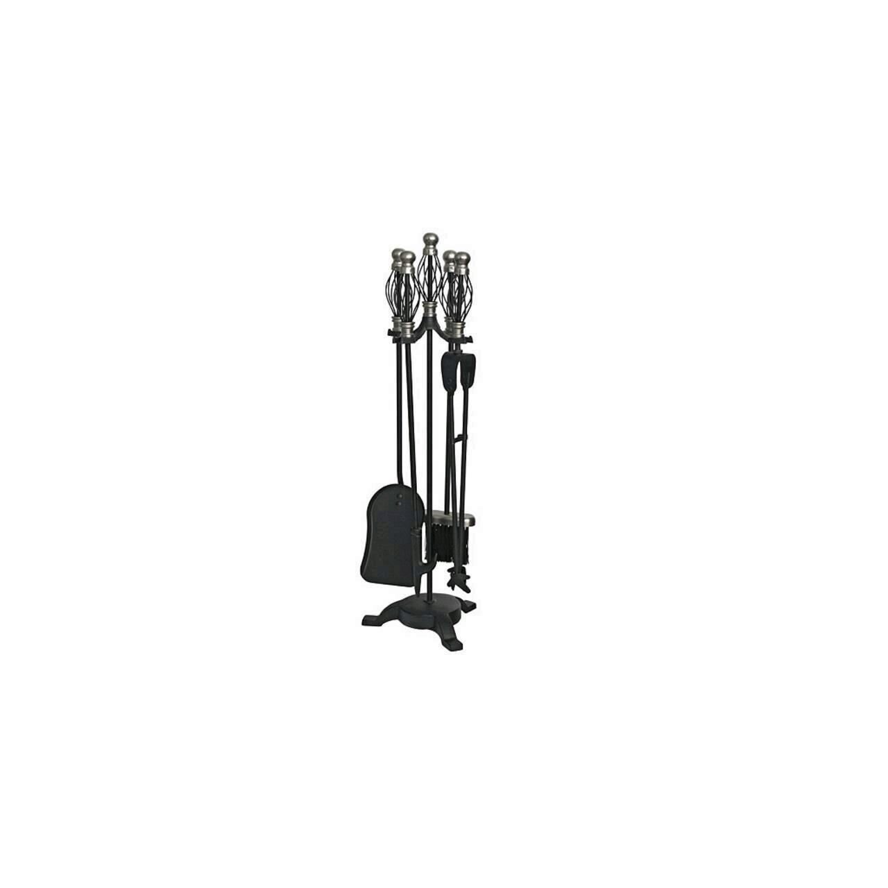 Set stativ 5 unelte pentru semineu, Strend Pro FT23SB, 66 cm, placat cu nichel